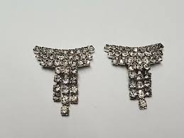 VINTAGE RHINESTONE CASCADING SHOE CLIPS ANTIQUE COLLECTIBLE ...
