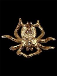 Roman Gold Tone 3D Figural SPIDER w/Faux Pearl Body Rhinestone Eyes Brooch | eBay