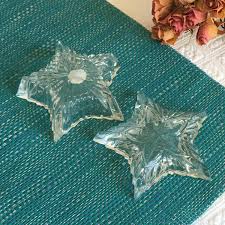 Vintage Pressed Glass Crystal Star Dish With Lid. Flower Shape in Top of Star. Made in Romania. - Etsy