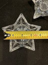 Vintage Glass 5-Point Star Shaped Dinner Taper Candle Holders Lot of 3 | eBay