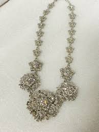 Rhinestone Necklace New Years Eve Bling David's Bridal Statement | eBay
