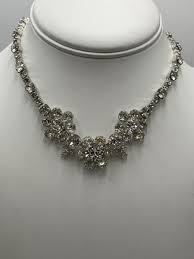 Eisenberg Ice Vintage Round Rhinestone Crystal Floral Silver Tone Necklace | eBay