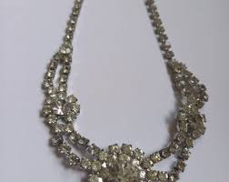 Vintage Crystal Diamanté Necklace - Etsy