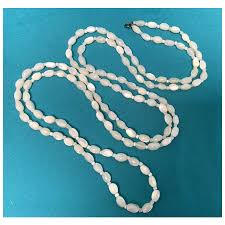 Art Deco Mother of Pearl 56'' Long Oblong Beads Flapper ...