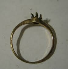 Antique Rolled Gold Ring for DIY, No Stone, 4 Prongs, Missing 2, 16mm Sz 5.5 | eBay