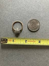 Vintage Heart Shaped Faux Ruby w/ 2 Faux Diamonds in Gold Setting Ring.