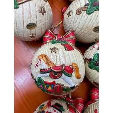 16 Vintage Resin Christmas Tree Ornaments - 3.5" diameter | eBay