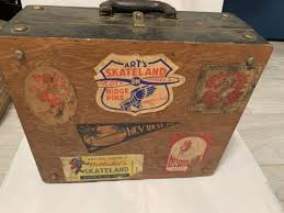 vintage roller derby skates wooden wheels with great case ...