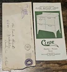 1938 Clyde Stove Co Directions & Envelope Freemont Ohio | eBay