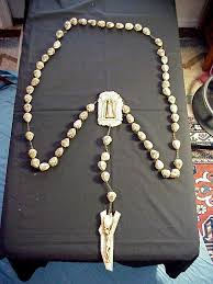 Vintage LARGE CATHOLIC ROSARY BEAD SET with Scuptured RESIN ...
