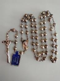 Vintage Catholic Rosary BB Pull Chain Style Ribbed Pater ...