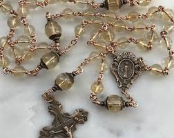 Citrine Rosary - Bronze - Gemstone - Antique Reproduction ...
