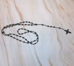 Handmade Knotted Cord Rosary: Black & Olive Green Twine ...