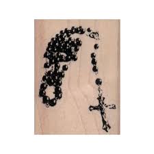 Rosary RUBBER STAMP, Religious Stamp, Rosary Beads Stamp ...