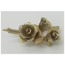 Lovely Coro Roses Flowers Brooch Gold tone. For Sale at Ruby ...