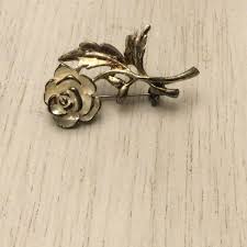 Stunning Vintage Estate Silvertone & Ivory Enamel Flower ...