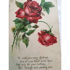 Circa 1910s Group of Two Sweet Rose Greeting Postcards. For ...