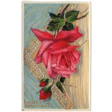 Gold Foil Envelope Sealed With A Pink Rose Antique Birthday ...