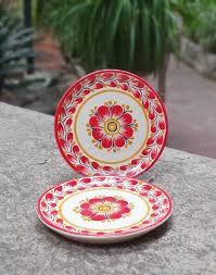 Flower Bread / Tapa Plate Ceramic MultiColors handcrafts ...