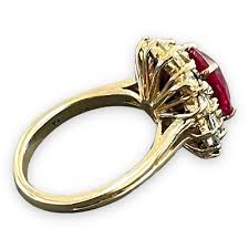 14K Yellow Gold Ruby and Diamond Open Work Ring Size 7.5 | eBay