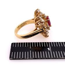 Retro Gold Cocktail Ring 4.5 Carat Natural Ruby & Baguette ...