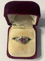 Gorgeous Vintage Style 14k Gold Pink Ruby with Diamonds Accents Ring | eBay