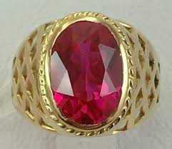 USSR Vintage Original Yellow Gold Ruby (lab. made) Ring ...