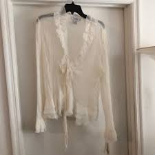 Emanuel Ungaro | Tops | Brand New Womens Ruffled Creamish White Mesh Top | Poshmark