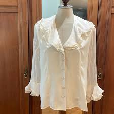 Va'nidas | Tops | Vintage 8s Cottage Core Blouse Ruffles Victorian Lace Spanish Womens Size 2 | Poshmark