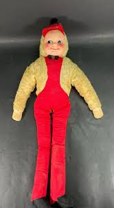 Vintage LONG LEGS Plush RUBBER FACE Boy Red White Doll ...