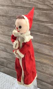1950's Christmas Pixie Elf Cloth Silk Face Caroler W/Candle ...