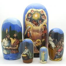 Buy Set of 5 Nativity Jesus Life Nesting Doll Set in USA.