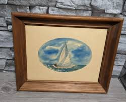 Virginia Artist Betty Zoe Miller Framed 8"x10" Watercolor Sailboat Nautical Art | eBay