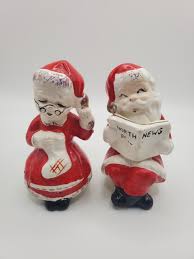 Vintage Santa Claus Reading the North Pole News and Mrs ...