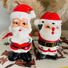 Vintage Lefton Kitsch Santa Clause Ceramic Salt and Pepper ...