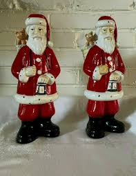 1950'S PAIR OF 13" SANTA LANTERNS BASKETS XMAS CERAMIC ...