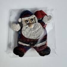 Raku Pottery Works Santa Ornament Red-Blue Shiny Santa Ornament or Charms 3.5x3” | eBay