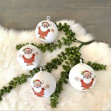 Vintage Christmas Santa Claus Round Silk Ornaments - Etsy UK