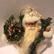 Vintage Fabric Nordic Santa Tree Ornament Figurine White 10 ...