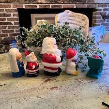 VTG Gurley ? MCM Wax Candle LOT (5) Christmas Santa Snowman ...
