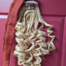 Vintage Hanging Santa With Burlap Hat and Horsehair Beard - Etsy