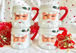 Hand-painted Porcelain Santa Mugs – Each One Sold ...