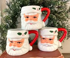 Santa Mug Vintage Christmas Decor Santa Face Mug Cottagecore ...