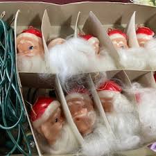 Reserved ****alderbrook, Santa, String Lights, Mini Lights, Christmas, Lights, Set of 10, Vintage, Indoor, Christmas,xmas, Reflectors - Etsy