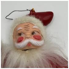 Dancing Santa for Your Christmas Tree Ornament Hard Plastic Vintage . For Sale at Ruby Lane