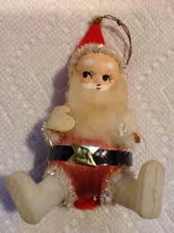 6 Vintage Satin Ball Figural Christmas Ornaments - Santas, Pixies, Snowman Japan | #1696038678
