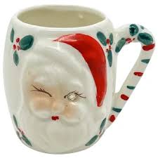 Similar Items to Mid Century Miniature Winking Jewel Eye Santa Mug From Menschik Goldman Japan