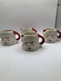 Set/4 Mini Vintage Santa Cups With Sleepy Eyes - Etsy