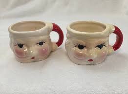 Vintage Ceramic Santa Claus Face Mug Head Retro 1960's ...