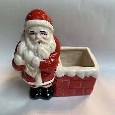 Rare Vintage 1950s Christmas Santa Planter JAPAN Ceramic ...